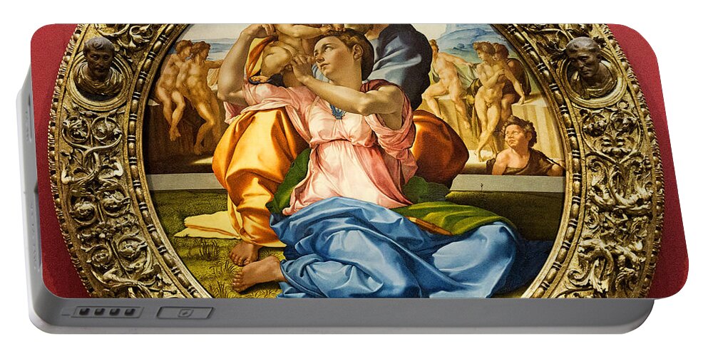 Holy Portable Battery Charger featuring the photograph The Holy Family - Doni Tondo - Michelangelo by Weston Westmoreland