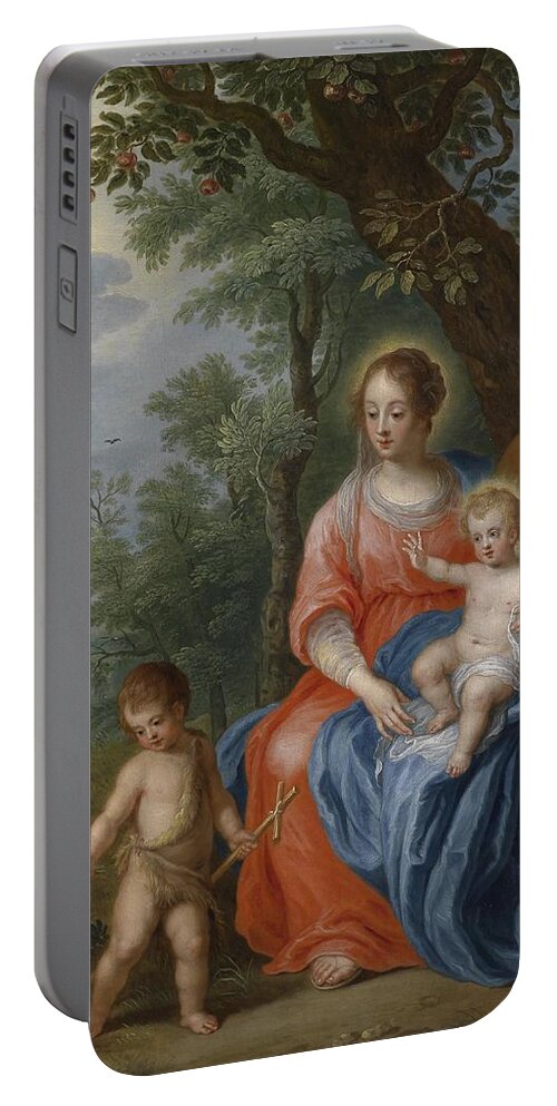 Jan Brueghel The Younger Portable Battery Charger featuring the painting The Holy Family with John the Baptist and the Lamb by Jan Brueghel the Younger