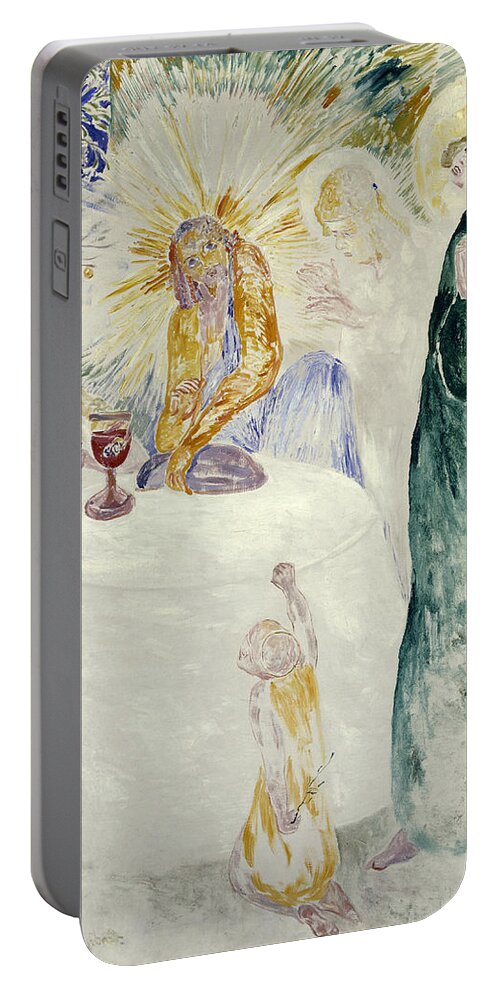 Ernst Josephson Portable Battery Charger featuring the painting The Holy Sacrament by Ernst Josephson