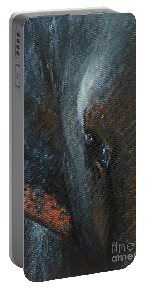 Elephant Portable Battery Charger featuring the painting The Incredible - Elephant 2 by Jane See