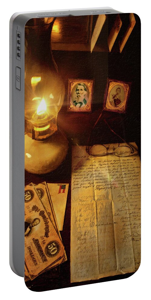 Civil War Letter Portable Battery Charger featuring the photograph The Invitation by Mark Allen