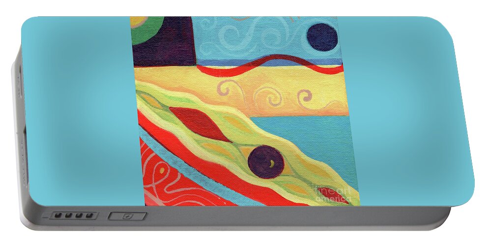 The Joy Of Design Xlix By Helena Tiainen Portable Battery Charger featuring the painting The Joy of Design X L I X by Helena Tiainen