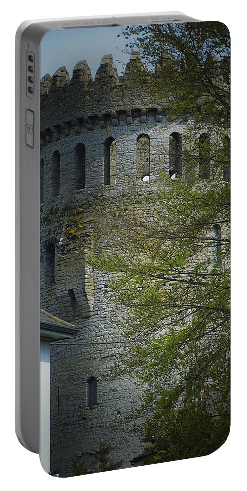 Nenagh Portable Battery Charger featuring the photograph The Keep at Nenagh Castle Ireland by Teresa Mucha