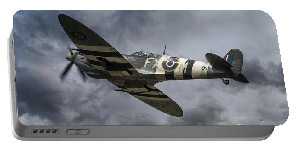 Supermarine Portable Battery Charger featuring the digital art The Kent Spitfire by Airpower Art