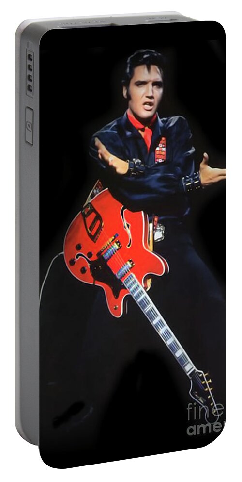 Elvis Portable Battery Charger featuring the photograph The King Rocks On XLIV by Al Bourassa