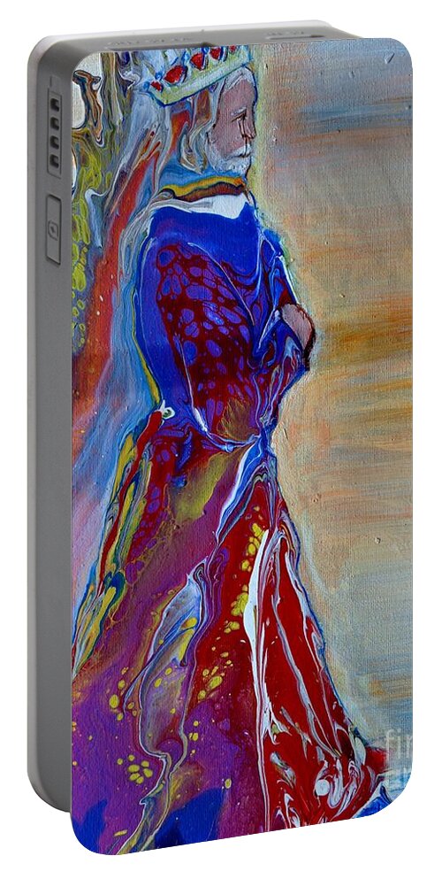 Robe Portable Battery Charger featuring the painting The King's Robe by Deborah Nell