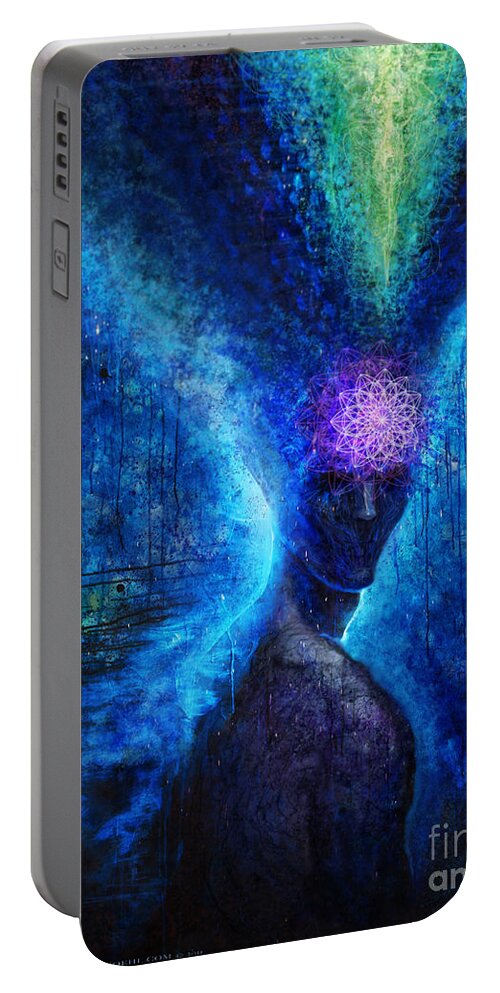 Tony Koehl Portable Battery Charger featuring the painting The Knowing by Tony Koehl