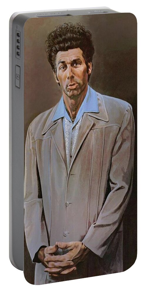 Seinfeld Portable Battery Charger featuring the painting The Kramer Portrait by Movie Poster Prints