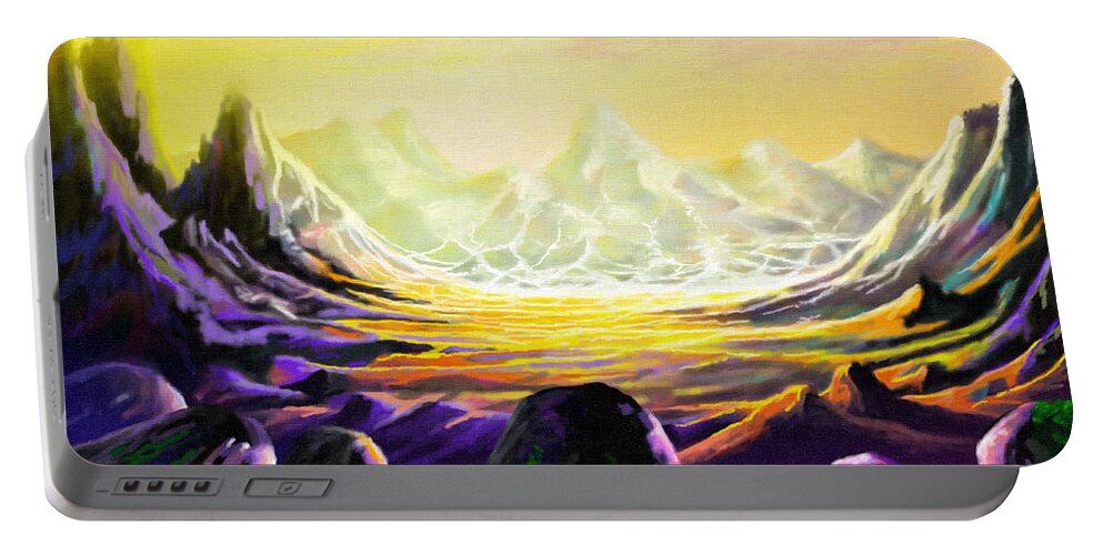 Nairobi Portable Battery Charger featuring the painting The Land Before Time by Anthony Mwangi
