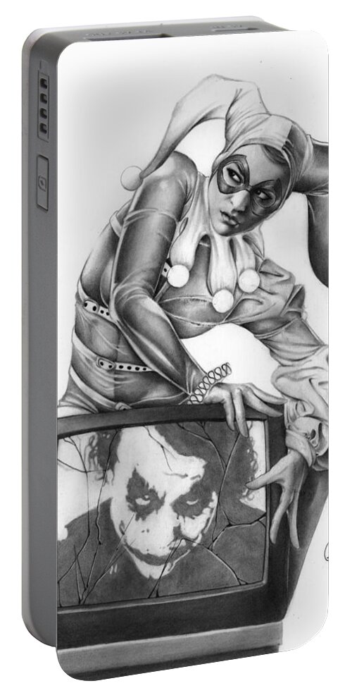 Ms Portable Battery Charger featuring the painting The Last Laugh by Pete Tapang