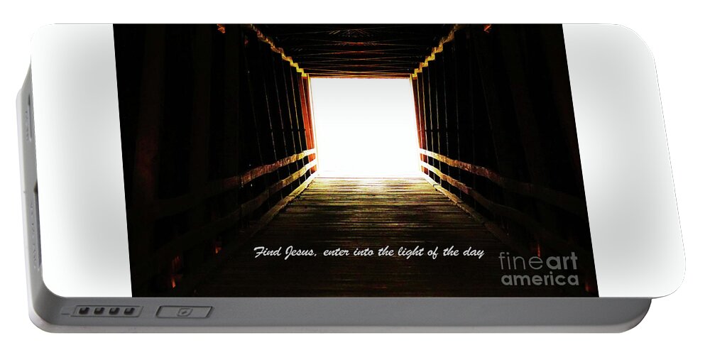 Covered Bridge Portable Battery Charger featuring the photograph The Light by Merle Grenz