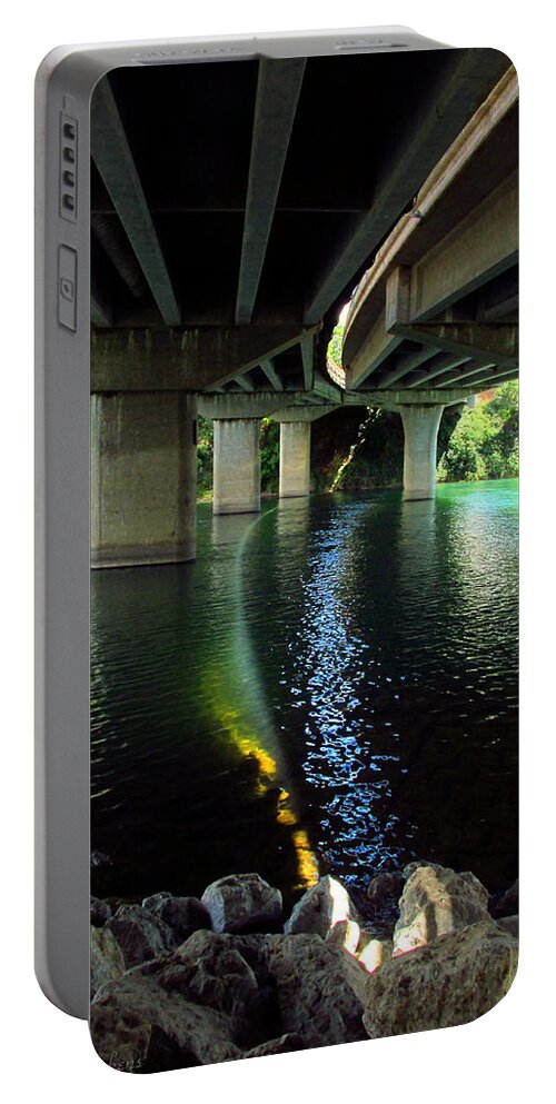 Bridge Portable Battery Charger featuring the photograph The Light Under Bonneview Bridge by Joyce Dickens
