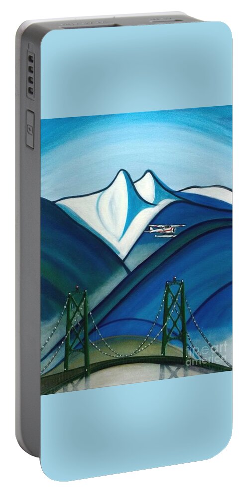 Art Portable Battery Charger featuring the painting The Lions by John Lyes