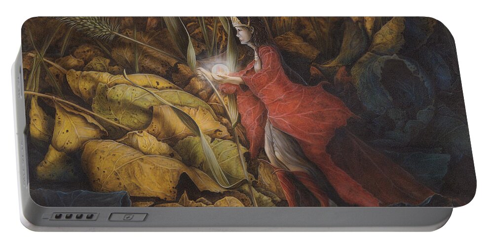  Portable Battery Charger featuring the painting The Little Peoples' Queen by Wayne Pruse