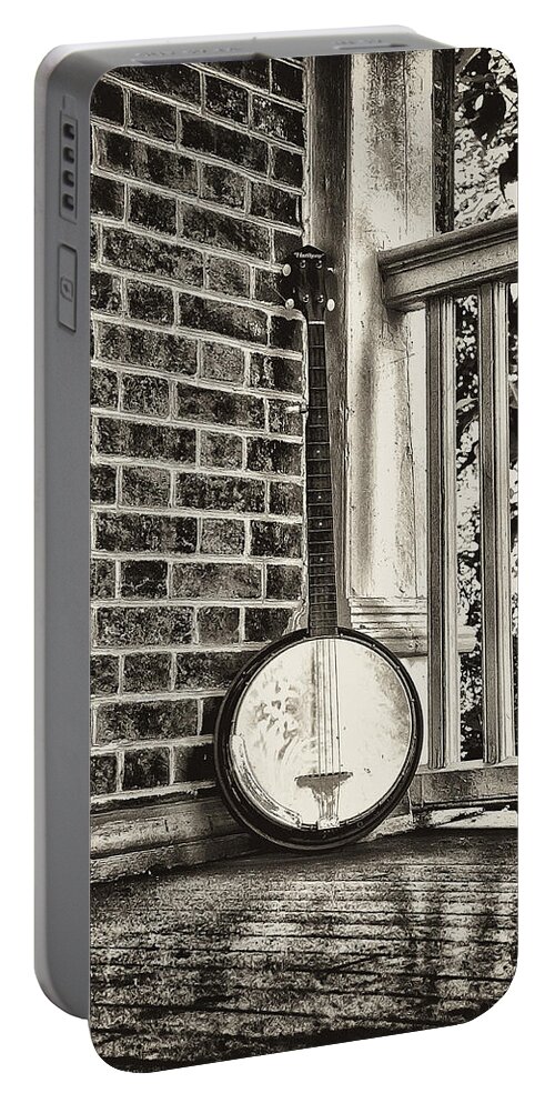 Banjo Portable Battery Charger featuring the photograph The Lonely Banjo by Bill Cannon