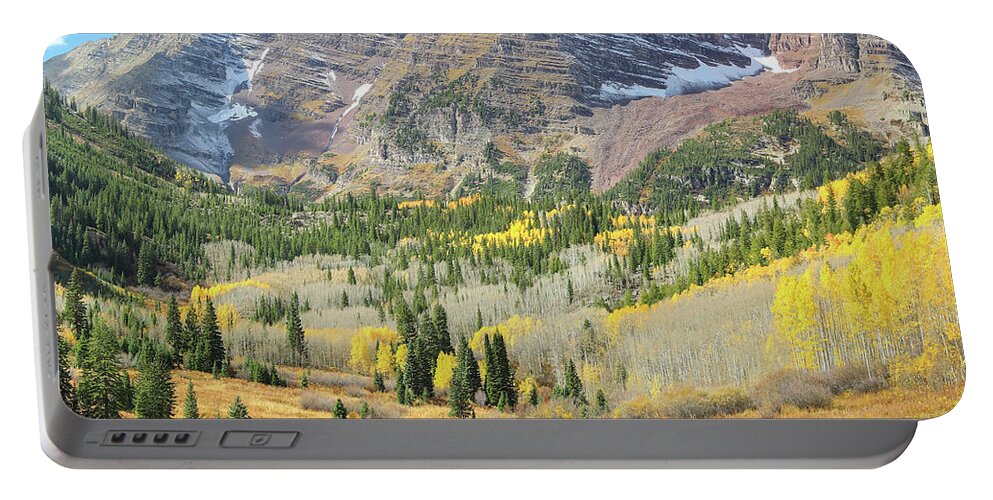 Colorado Portable Battery Charger featuring the photograph The Maroon Bells 2 by Eric Glaser