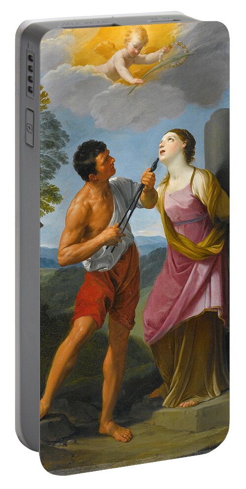 Guido Reni Portable Battery Charger featuring the painting The Martyrdom of Saint Apollonia by Guido Reni