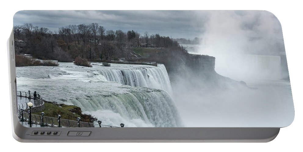 Water Falls Portable Battery Charger featuring the photograph The Mighty Niagara by Jaime Mercado