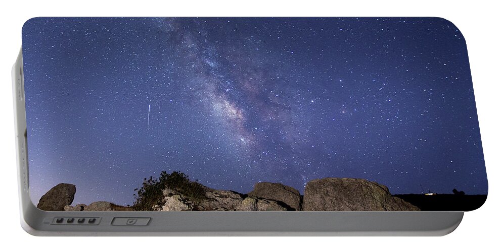 Milky Way Portable Battery Charger featuring the photograph The Milky Way And A Meteor by Mimi Ditchie