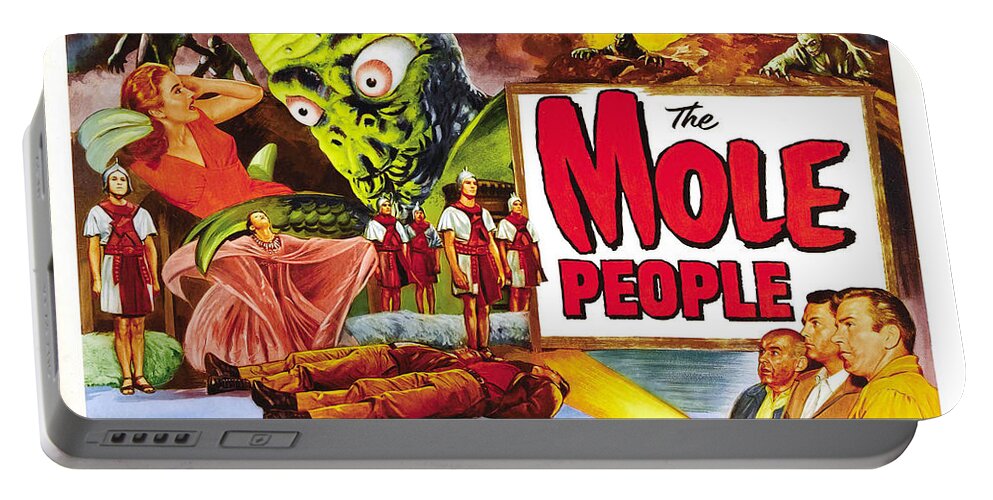 The Mole People Classic Horror Movie Portable Battery Charger featuring the painting The Mole People classic horror movie by Vintage Collectables