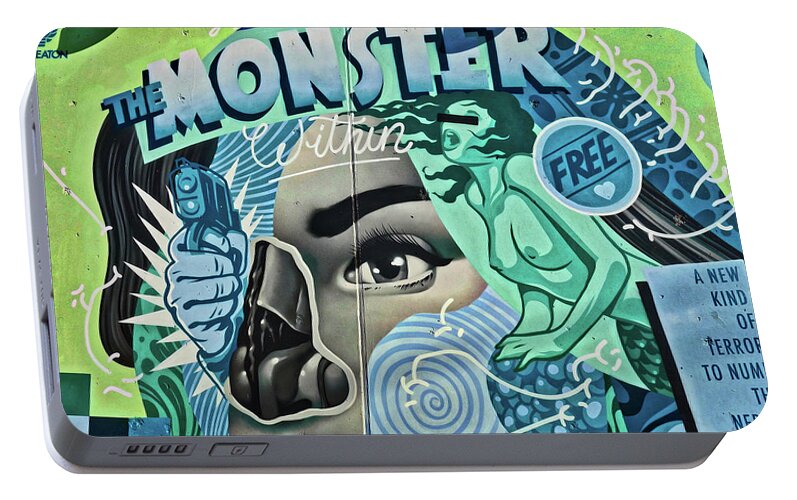 Coney Island New York Portable Battery Charger featuring the photograph The Monster Within by Joan Reese