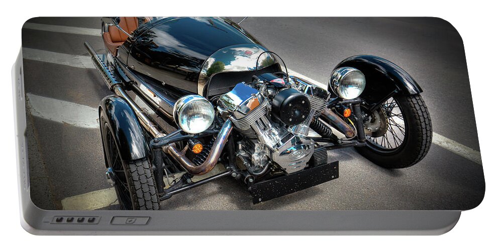 The Morgan Three Wheeler Portable Battery Charger featuring the photograph The Morgan Three Wheeler by David Patterson