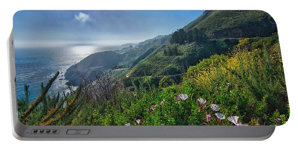Beach Portable Battery Charger featuring the photograph The mountains of Highway Nr. 1 - California by Andreas Freund