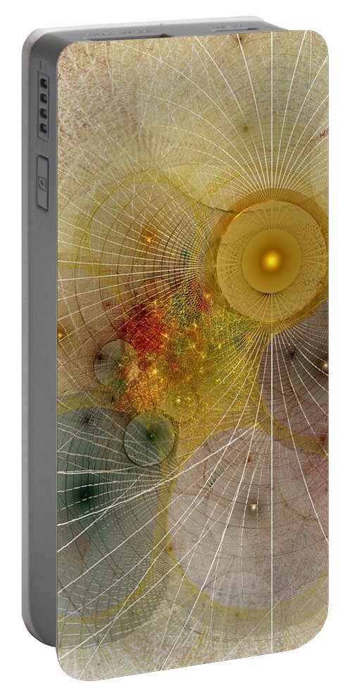 Abstract Portable Battery Charger featuring the digital art The Mourning Of Persephone - Fractal Art by Nirvana Blues