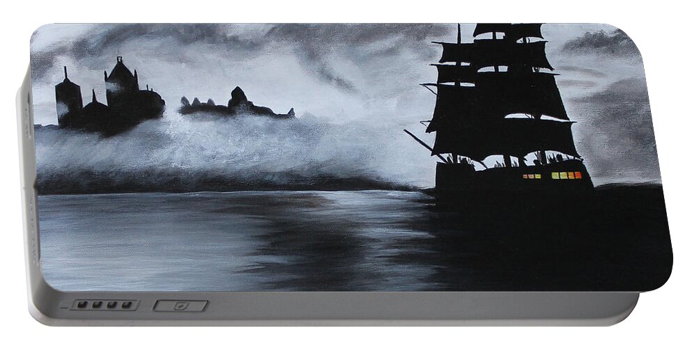 Pirate Portable Battery Charger featuring the painting The Nathan Daniel by Melissa Toppenberg