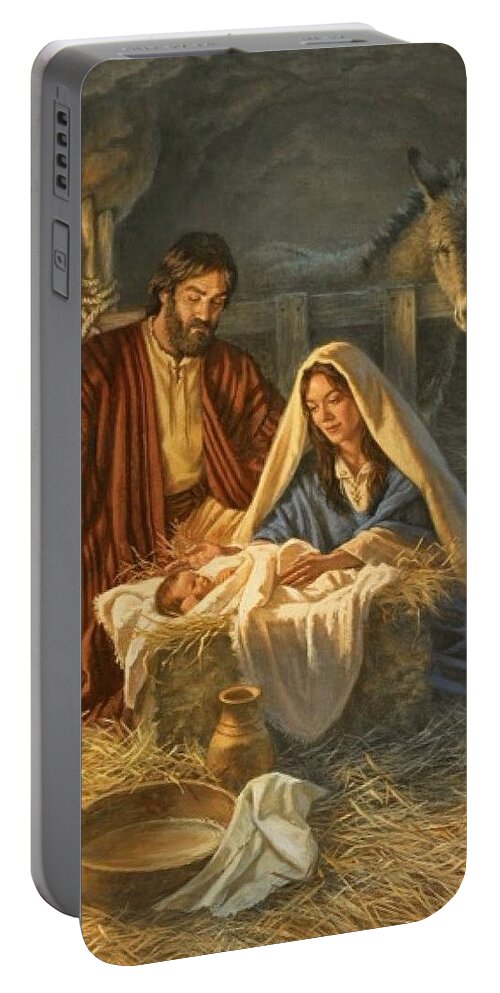 Nativity Portable Battery Charger featuring the painting The Nativity by Artist Unknown