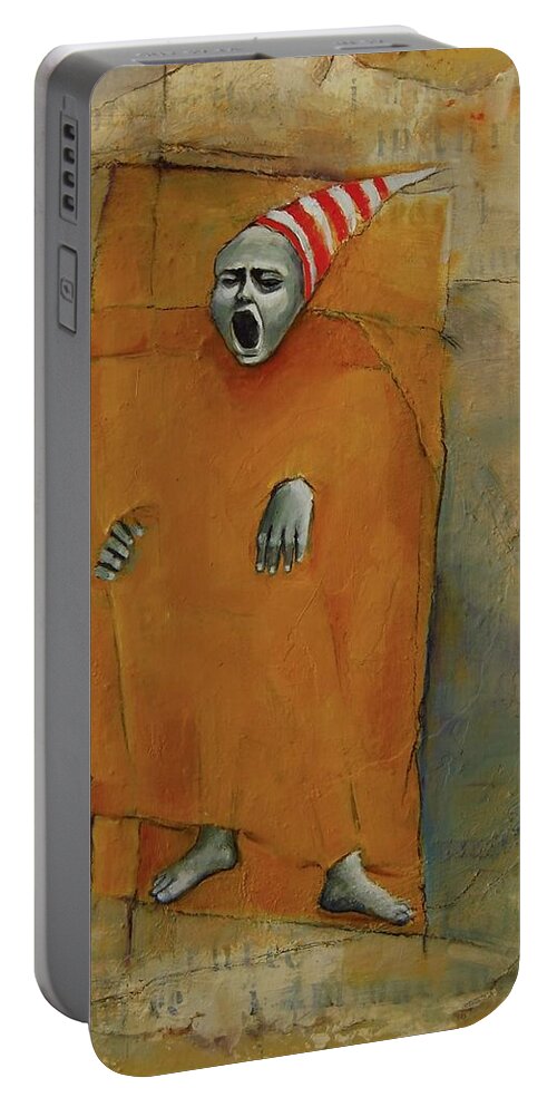 Pain Portable Battery Charger featuring the painting The Nightmares Seem More Real the Closer You Get to the Truth by Jean Cormier