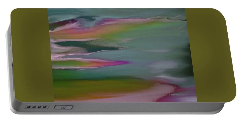Abstract Portable Battery Charger featuring the painting The Open Road by Lenore Senior