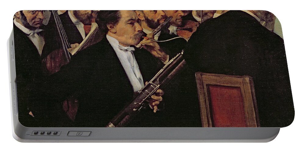 The Opera Orchestra Portable Battery Charger featuring the painting The Opera Orchestra by Edgar Degas
