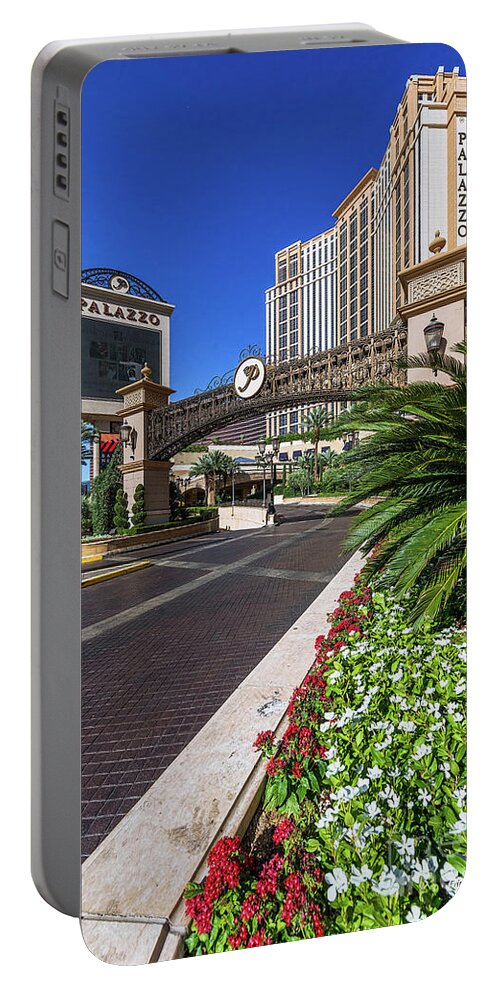 The Palazzo Casino Portable Battery Charger featuring the photograph The Palazzo Casino Side View by Aloha Art