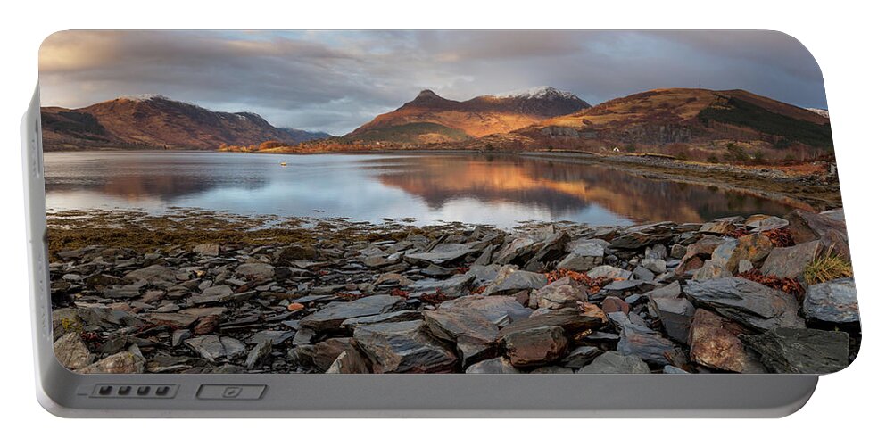 Pap Of Glencoe Portable Battery Charger featuring the photograph The Pap Of Glencoe, Loch Leven, Panorama by Anita Nicholson