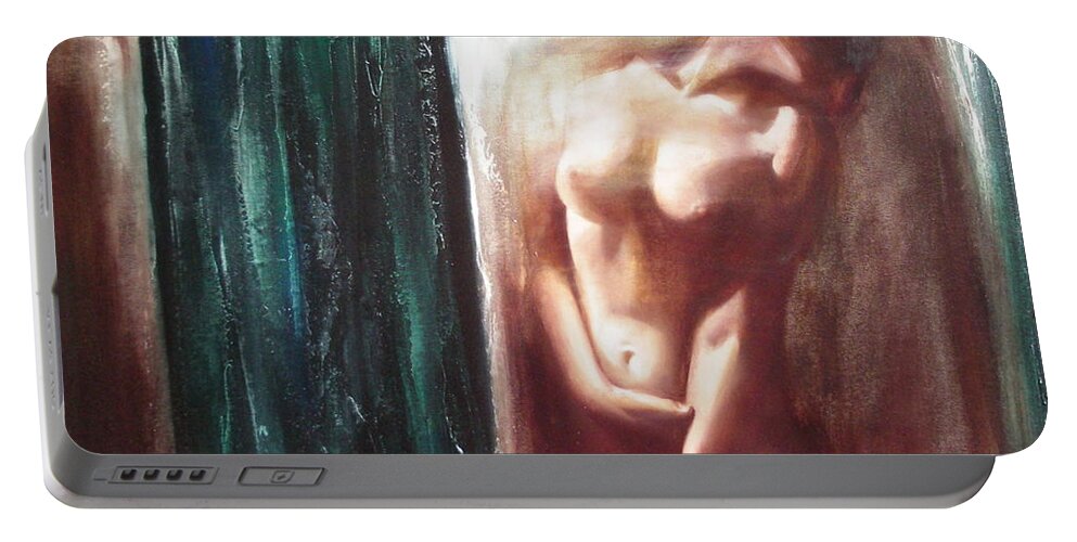 Ignatenko Portable Battery Charger featuring the painting The parallel world by Sergey Ignatenko