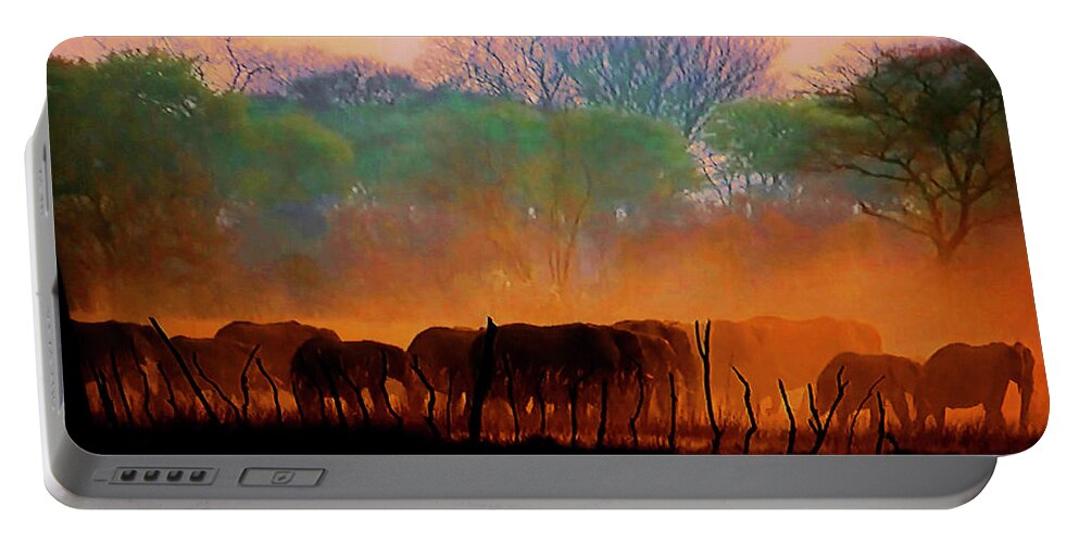 Animal Portable Battery Charger featuring the painting The Passing Parade by CHAZ Daugherty