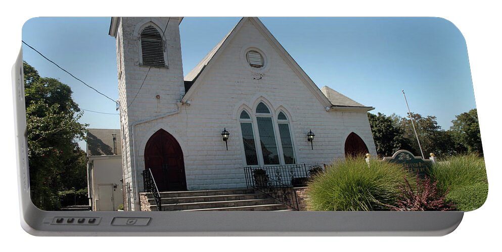Patchogue Portable Battery Charger featuring the photograph The Patchogue Seventh Day Adventist Church by Steven Spak