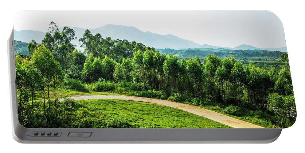 Scenery Portable Battery Charger featuring the photograph The path in the mountain by Carl Ning