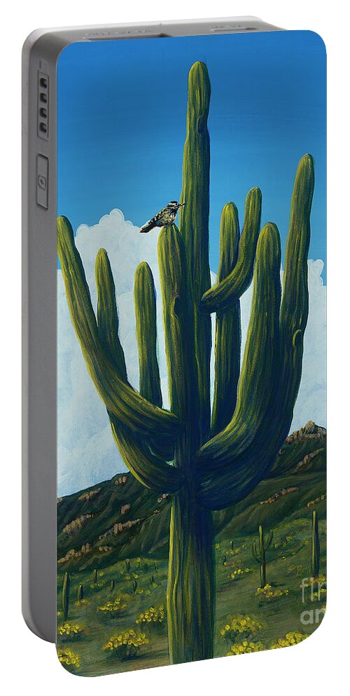 Desert Landscape Portable Battery Charger featuring the painting The Perfect Resting Place by Elisabeth Sullivan