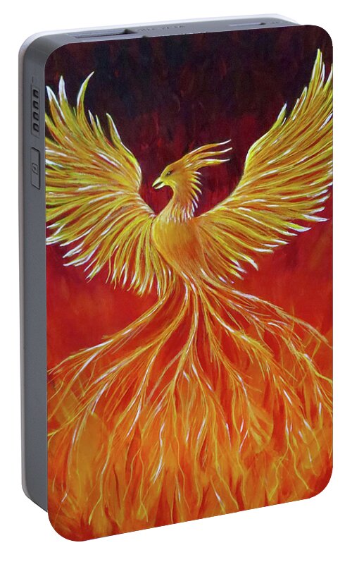 Phoenix Portable Battery Charger featuring the painting The Phoenix by Teresa Wing