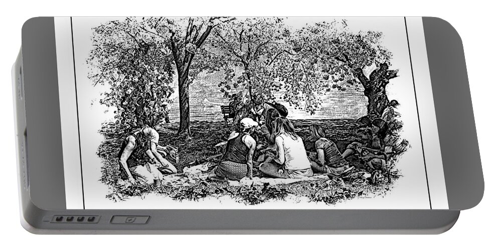 Picnic Portable Battery Charger featuring the photograph The Picnic by Margie Wildblood