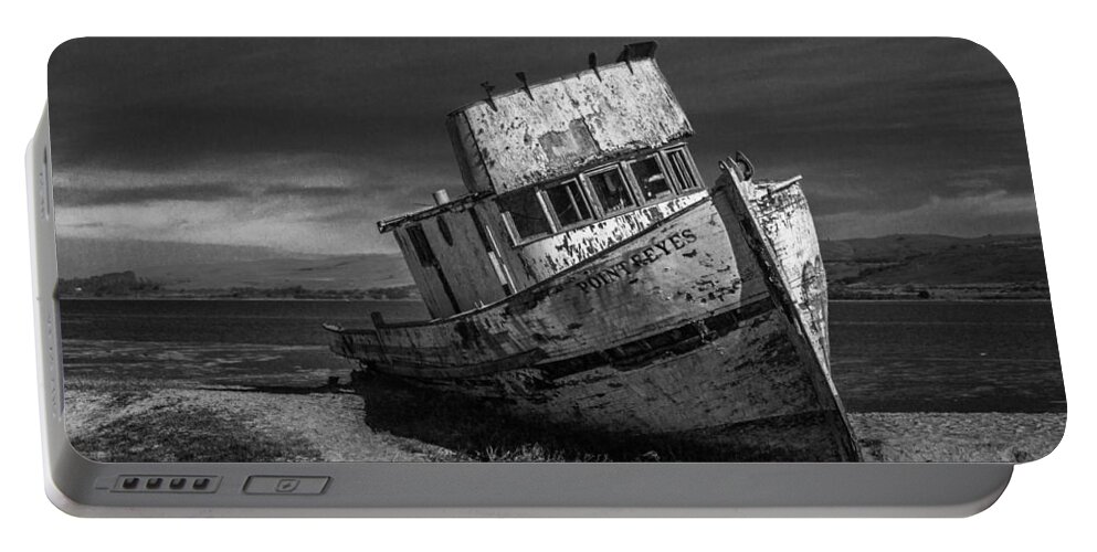 The Pt Reyes Portable Battery Charger featuring the photograph The Point Reyes In Black and White by Bill Gallagher