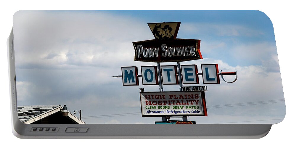Pony Soldier Motel Portable Battery Charger featuring the photograph The Pony Soldier Motel on Route 66 by Susanne Van Hulst