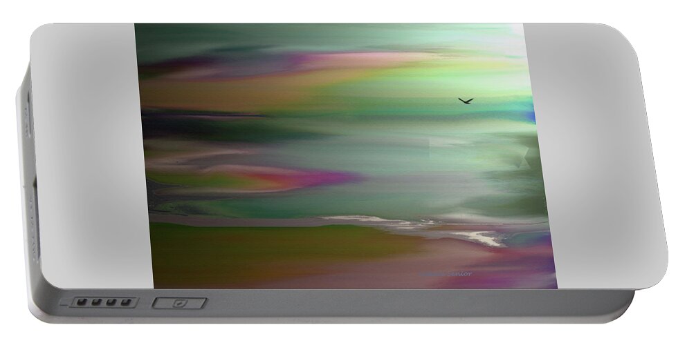 Abstract Portable Battery Charger featuring the painting The Rainbow Pathway by Lenore Senior