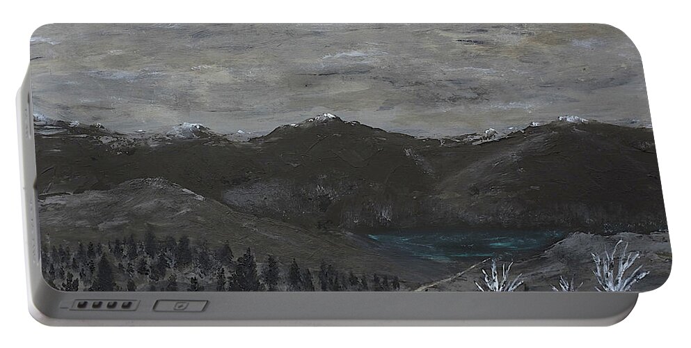 Mountains Portable Battery Charger featuring the painting The Range by Dick Bourgault
