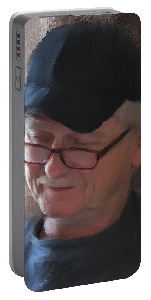 Man Portable Battery Charger featuring the painting The Reader by Diane Chandler