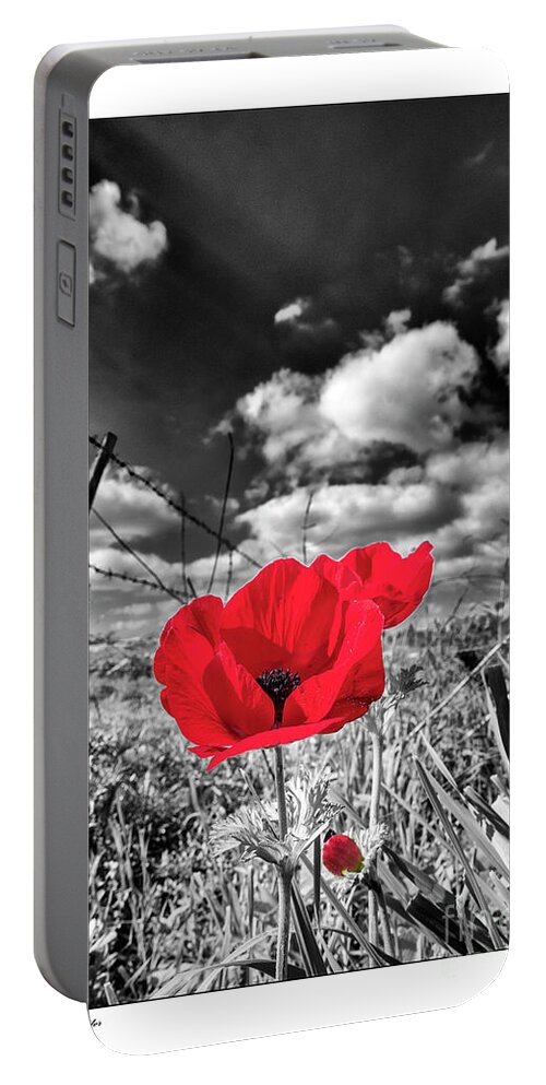 Flower Portable Battery Charger featuring the photograph The red spot by Arik Baltinester