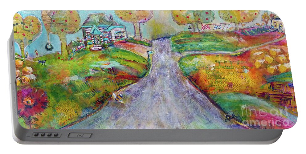 House Portable Battery Charger featuring the painting The Road Home by Claire Bull