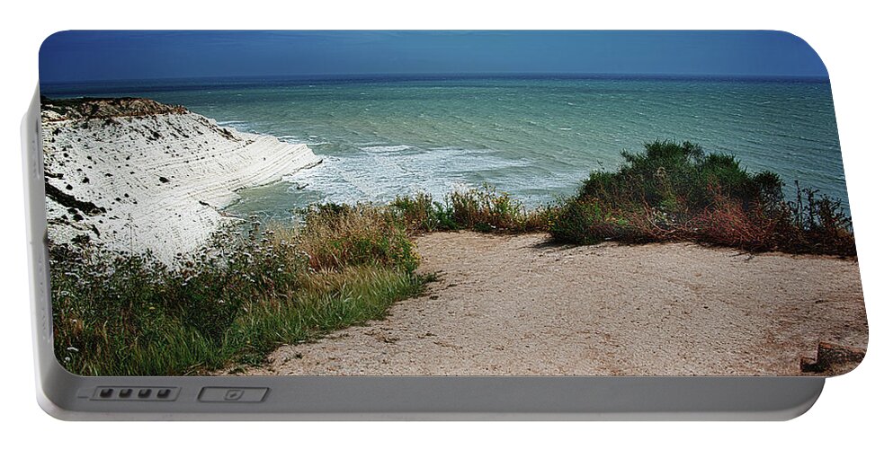  Portable Battery Charger featuring the photograph The Scala dei Turchi by Patrick Boening